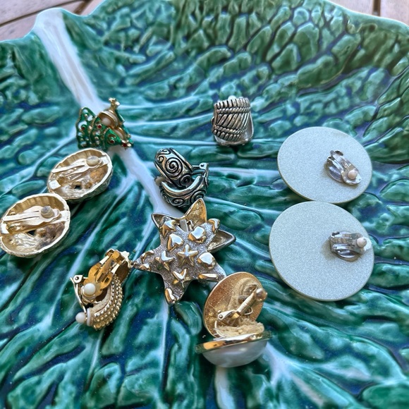 SOLD Clip on earrings - starfish - pearls - christmas trees of my! - Picture 2 of 4